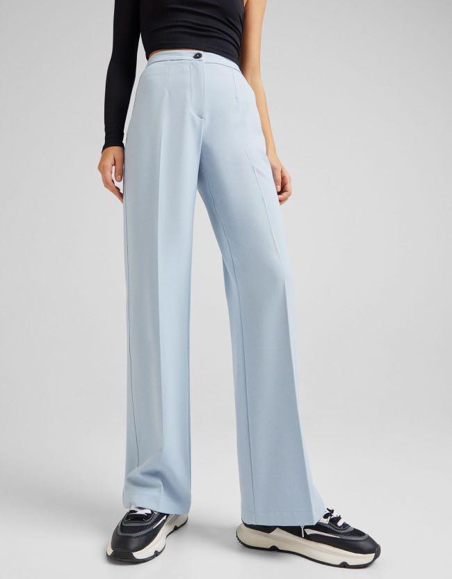 Bershka wide leg slouchy dad tailored trousers in camel | ASOS