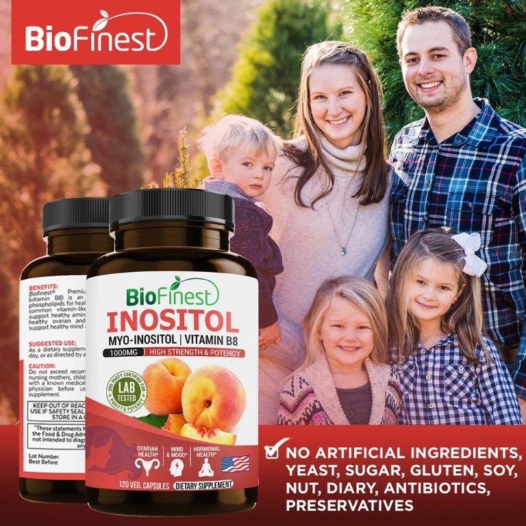 Biofinest Inositol 1000mg Vitamin B8 MyoInositol DChiro Inositol