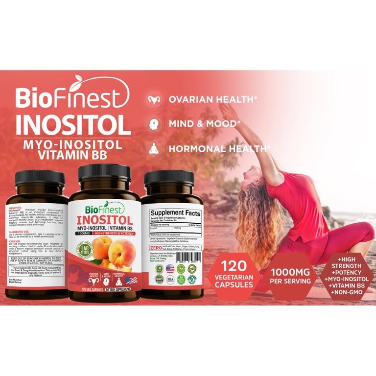 Biofinest Inositol 1000mg Vitamin B8 MyoInositol DChiro Inositol