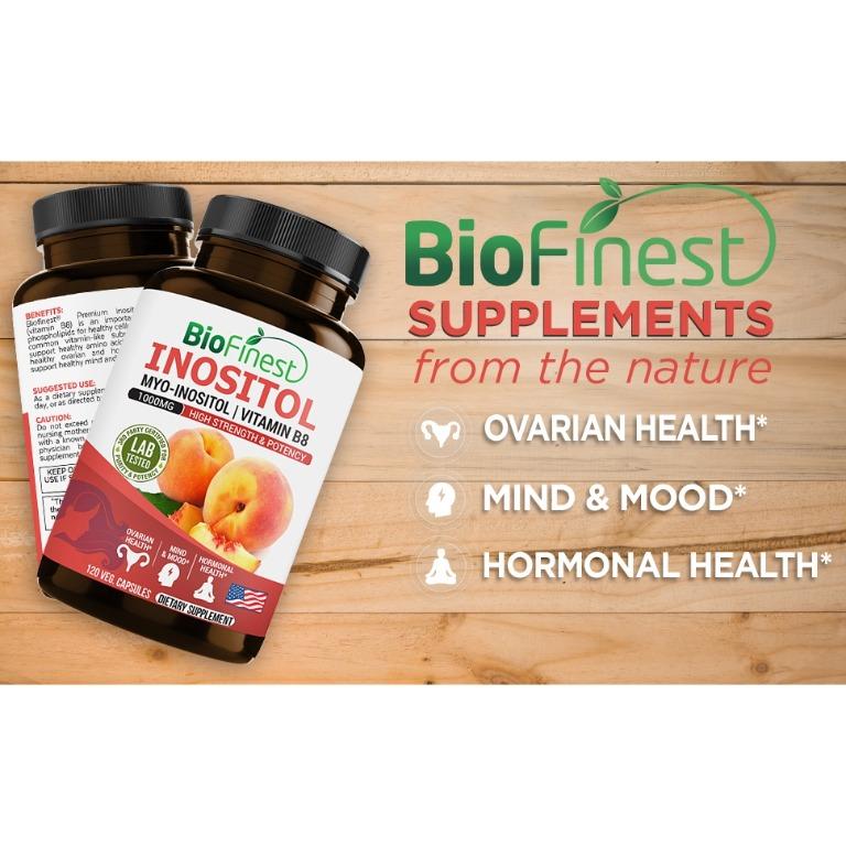 Biofinest Inositol 1000mg Vitamin B8 MyoInositol DChiro Inositol