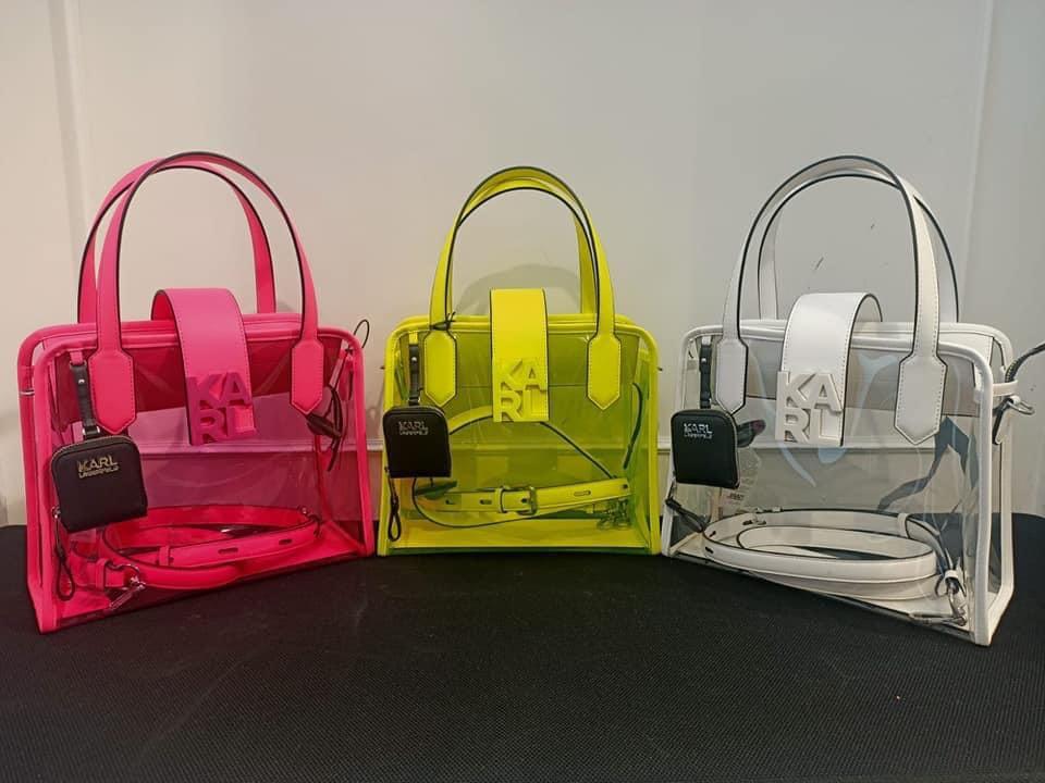 Brand new Karl Lagerfeld white transparent sling bag tote