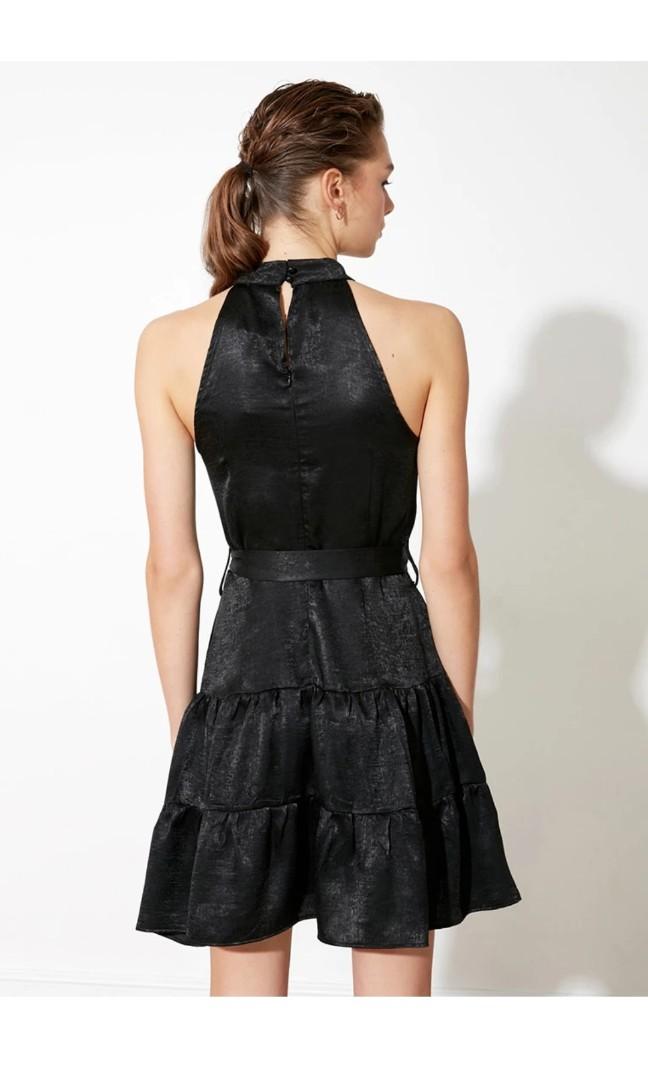 Brand New Zalora black evening prom dinner dress gown