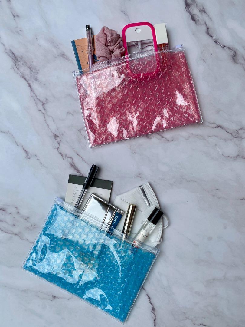 Bubble Ziplock Pouches (Similar to Glossier pouch), Women's Fashion