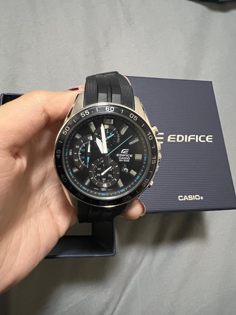 CASIO EDIFICE CHRONOGRAPH BLACK RESIN BAND WATCH EFV550P 1A