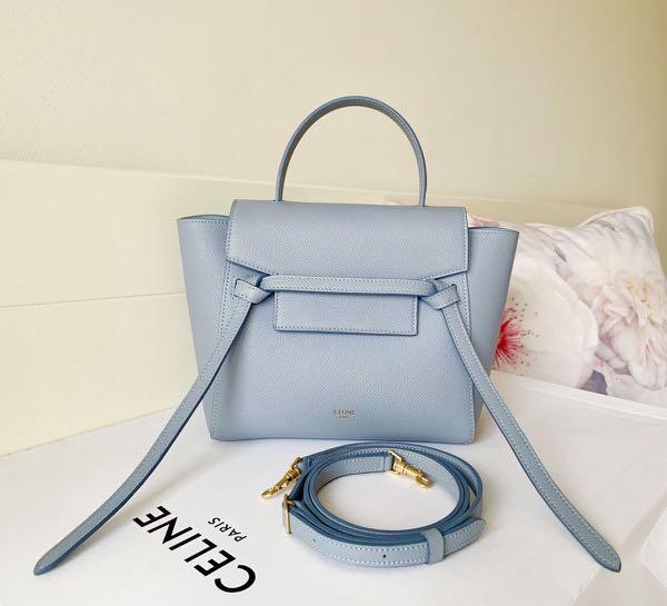Celine Belt Bag Nano Artic Blue, Luxury, Bags & Wallets On Carousell