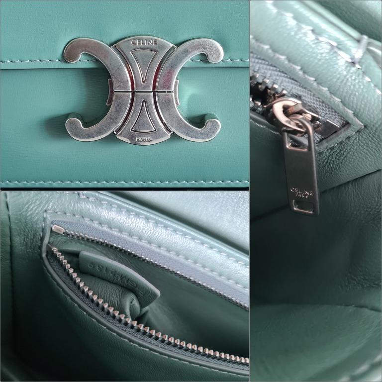 CELINE Triomphe Leather Chain Shoulder bag Dark Green Vintage 6xhzxe –  VintageShop solo