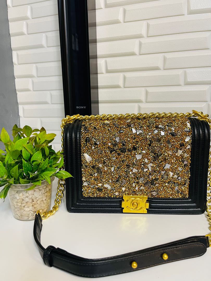 Chanel crystal le on sale boy bag