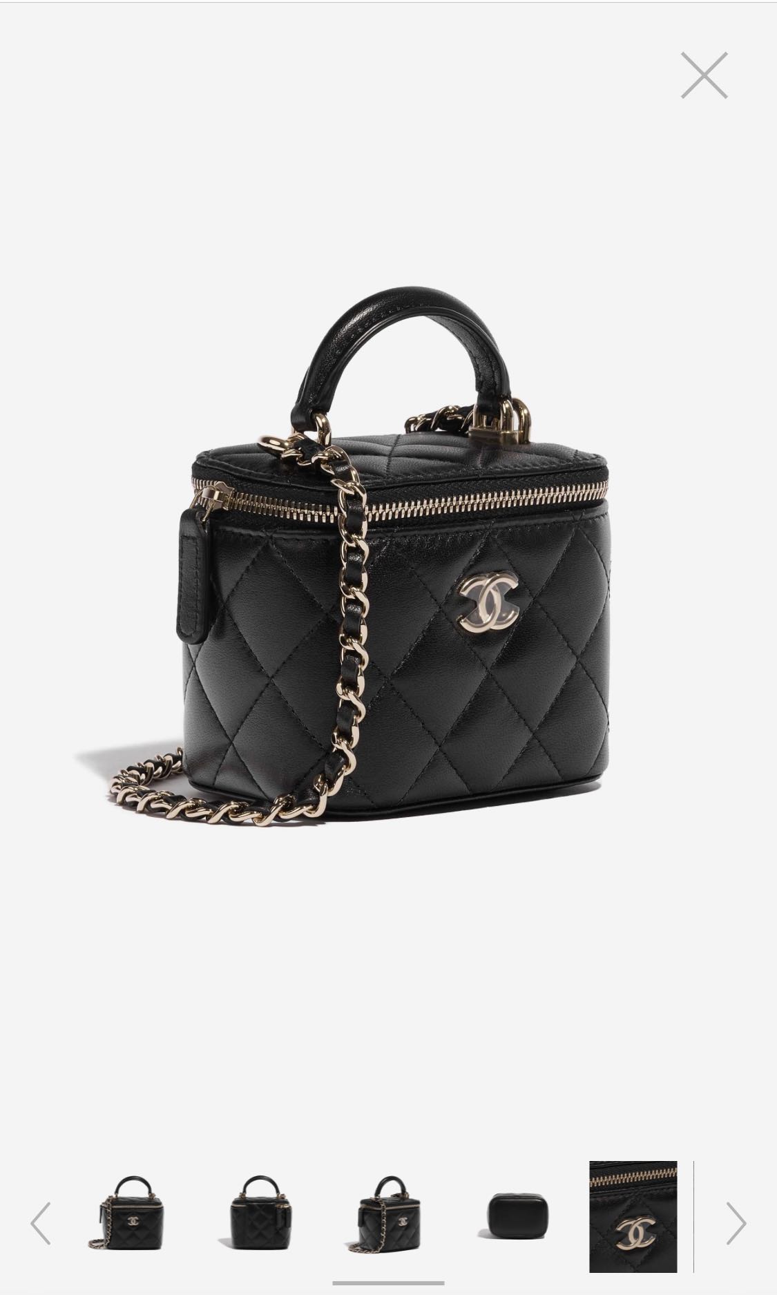 CHANEL CHANEL Vanity 2way Shoulder Bag crossbody AS3228 Lamb leather Black  Used CC COCO AS3228