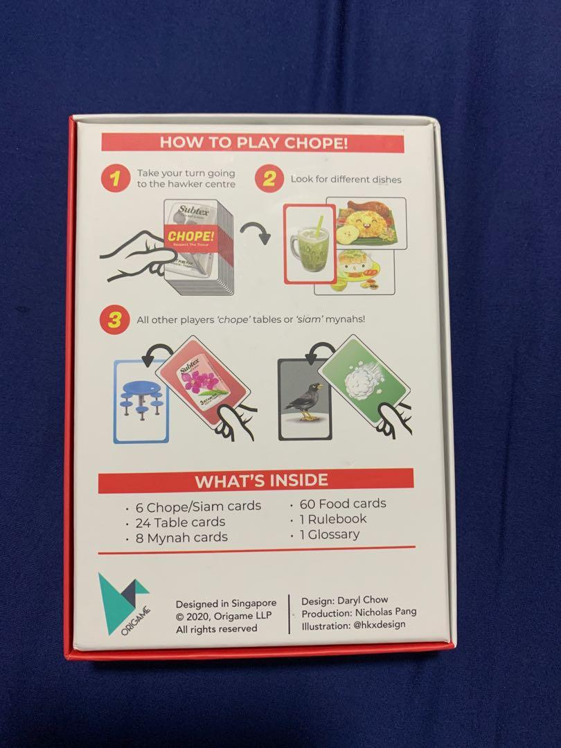 Chope Singaporean Card Game, Hobbies & Toys, Toys & Games on Carousell