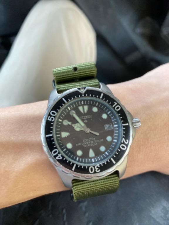Citizen titanium eco drive air diver 200m, Luxury, Watches on Carousell
