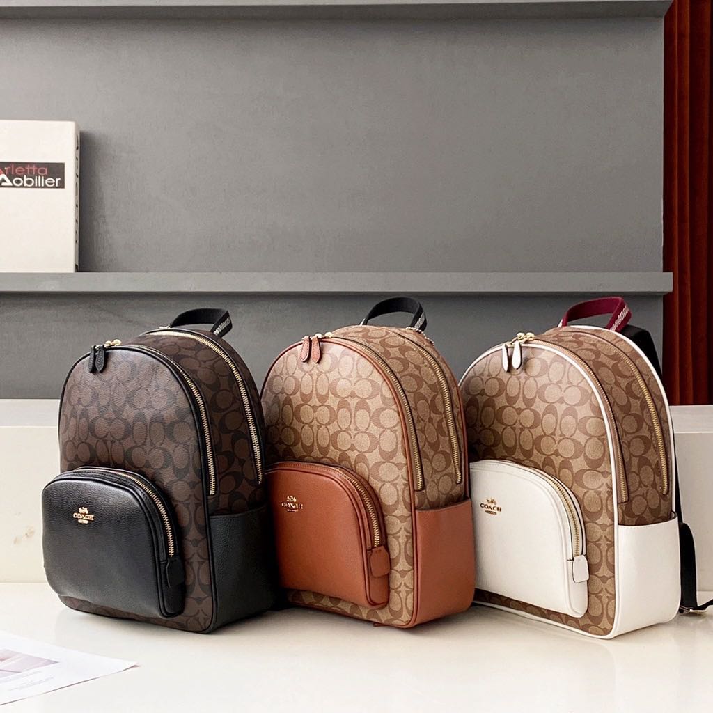 Coach backpack in signature canvas hot sale