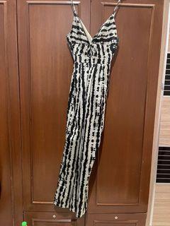 Cut Out Patterned Jumpsuit