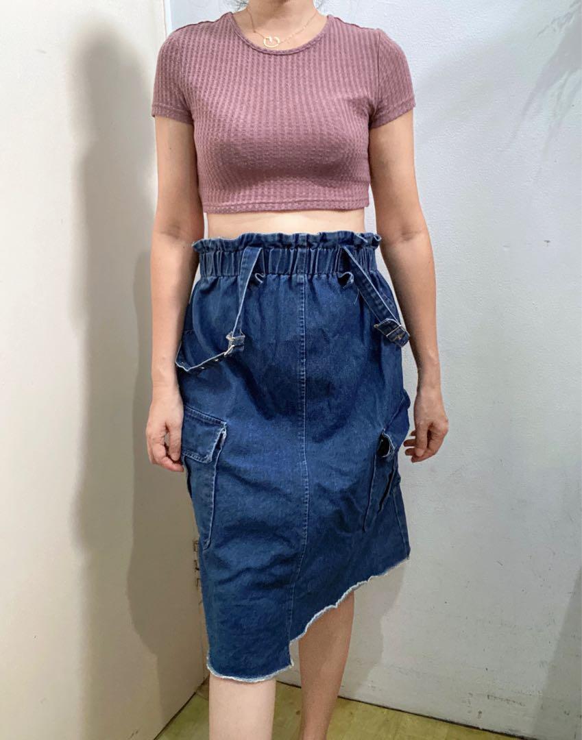Denim Skirt / overall, Fesyen Wanita 