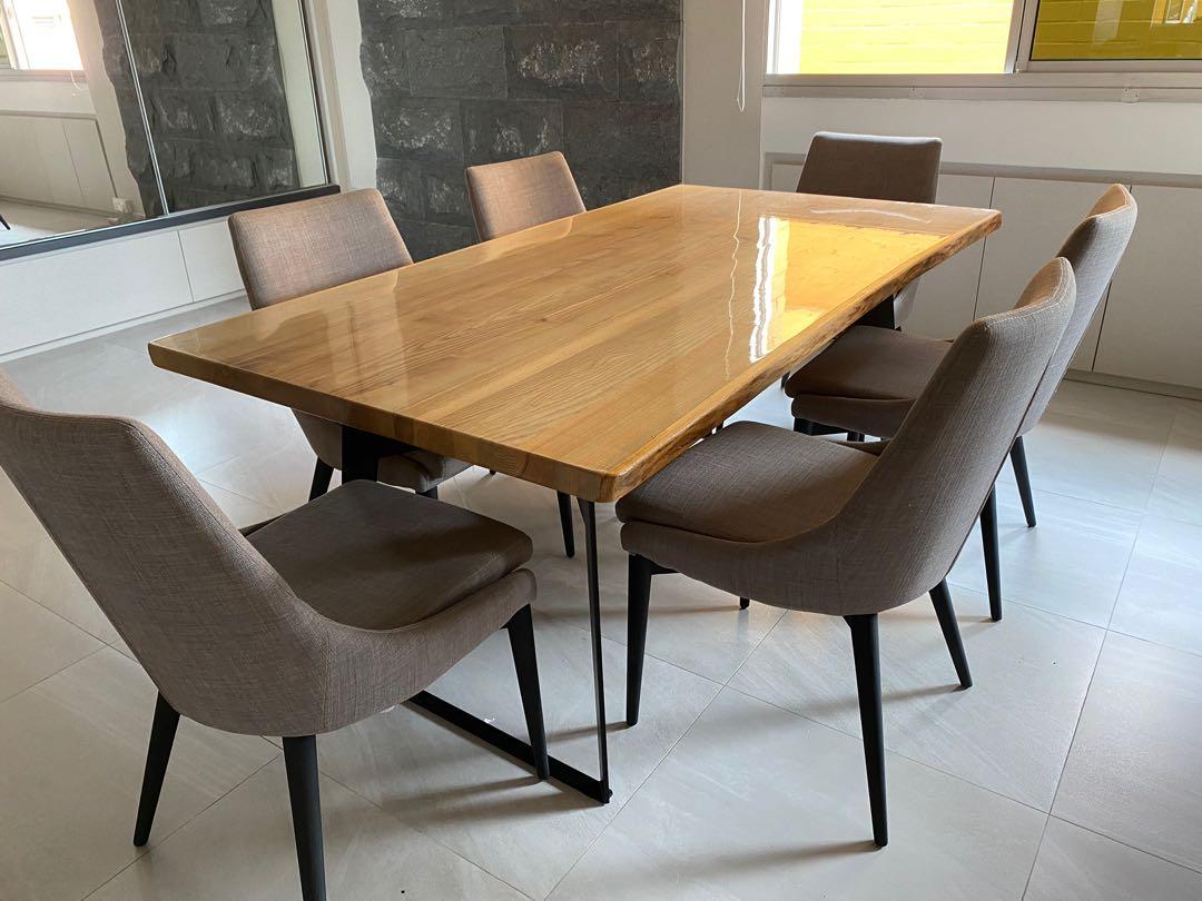 Dining Table (Category: Tables & Sets) located in Singapore. Submitted by le_petit_hmar (Listing ID 1141938140, Image 3). Description: Nice dining table Pine Wood Very well maintained 180 cm x 97 cm Height is 74 cm Pm if any questions!.