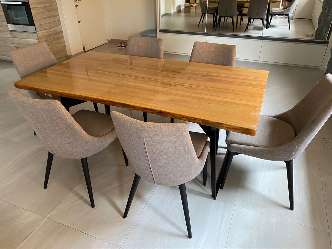 Dining Table (Category: Tables & Sets) located in Singapore. Submitted by le_petit_hmar (Listing ID 1141938140, Image 2). Description: Nice dining table Pine Wood Very well maintained 180 cm x 97 cm Height is 74 cm Pm if any questions!.