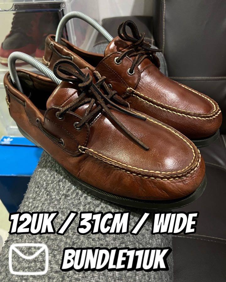 Dockers Castaway Boat Shoes Brown Leather 12UK Wide Men s Fashion