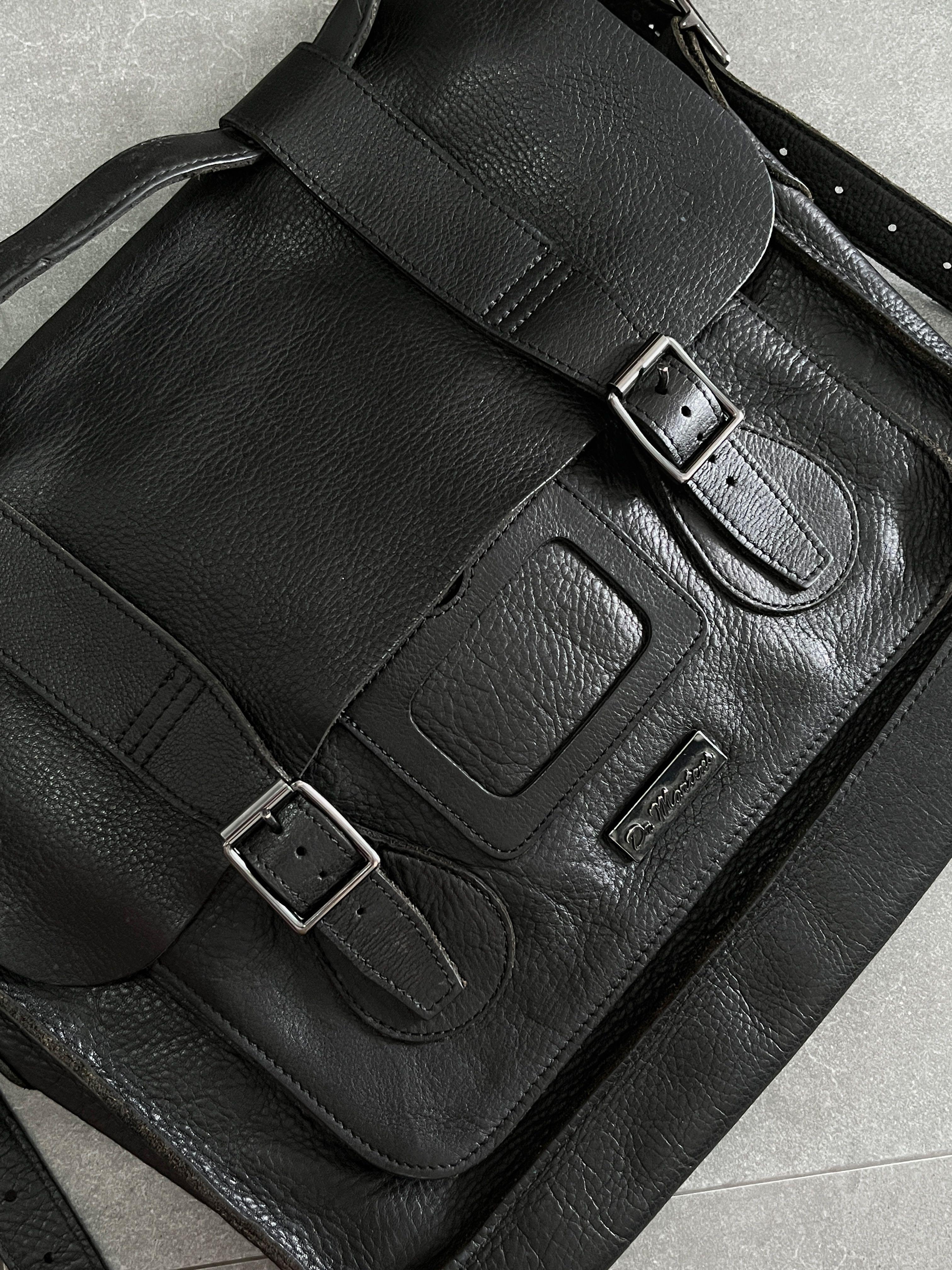Dr Martens 15L Leather Satchel Messenger Bag In Black, Men's Fashion, Bags,  Sling Bags on Carousell
