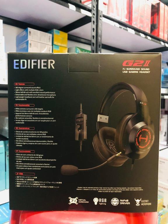 Edifier G2 II 7.1 Surround Sound USB Gaming Headset Black, Audio ...