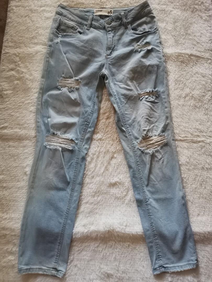 Garage light denim boyfriend! Ripped 