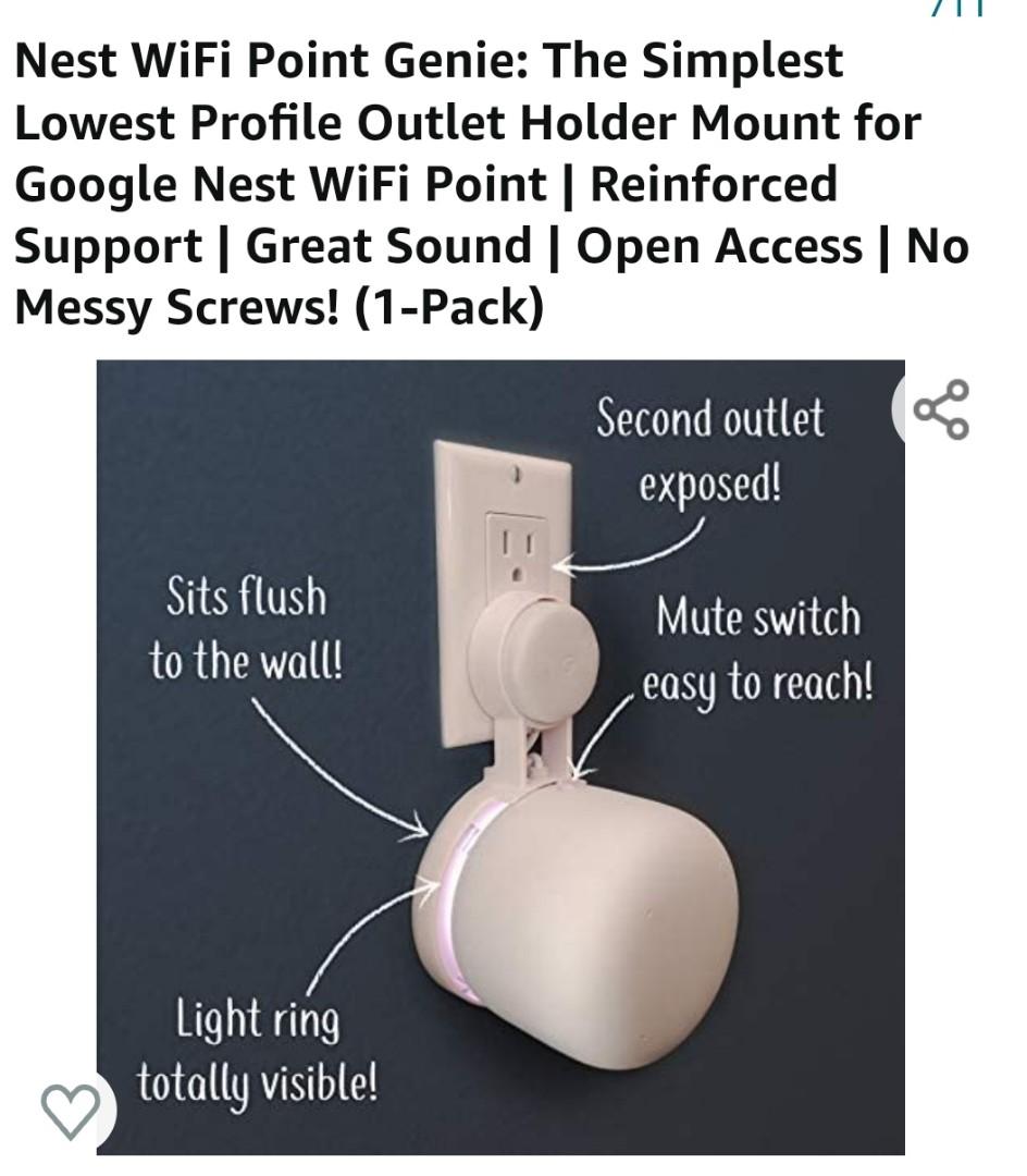 The Nest WiFi Pro Genie Outlet Holder, Reinforced Support