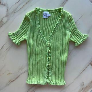 Green ribbed top