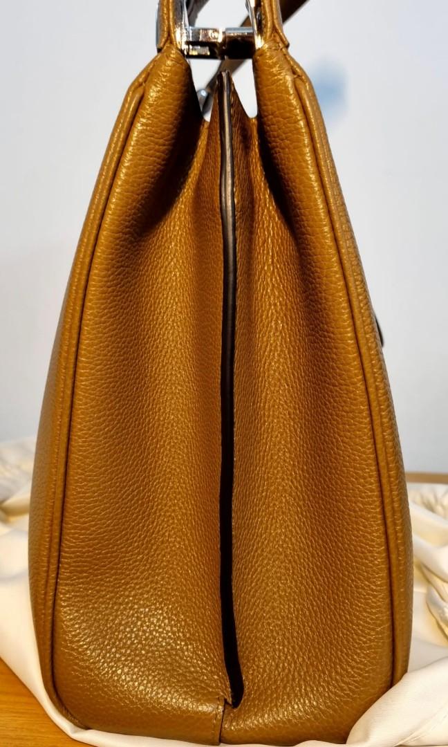 Gucci Zumi Ostrich Medium Top Handle Bag in Orange