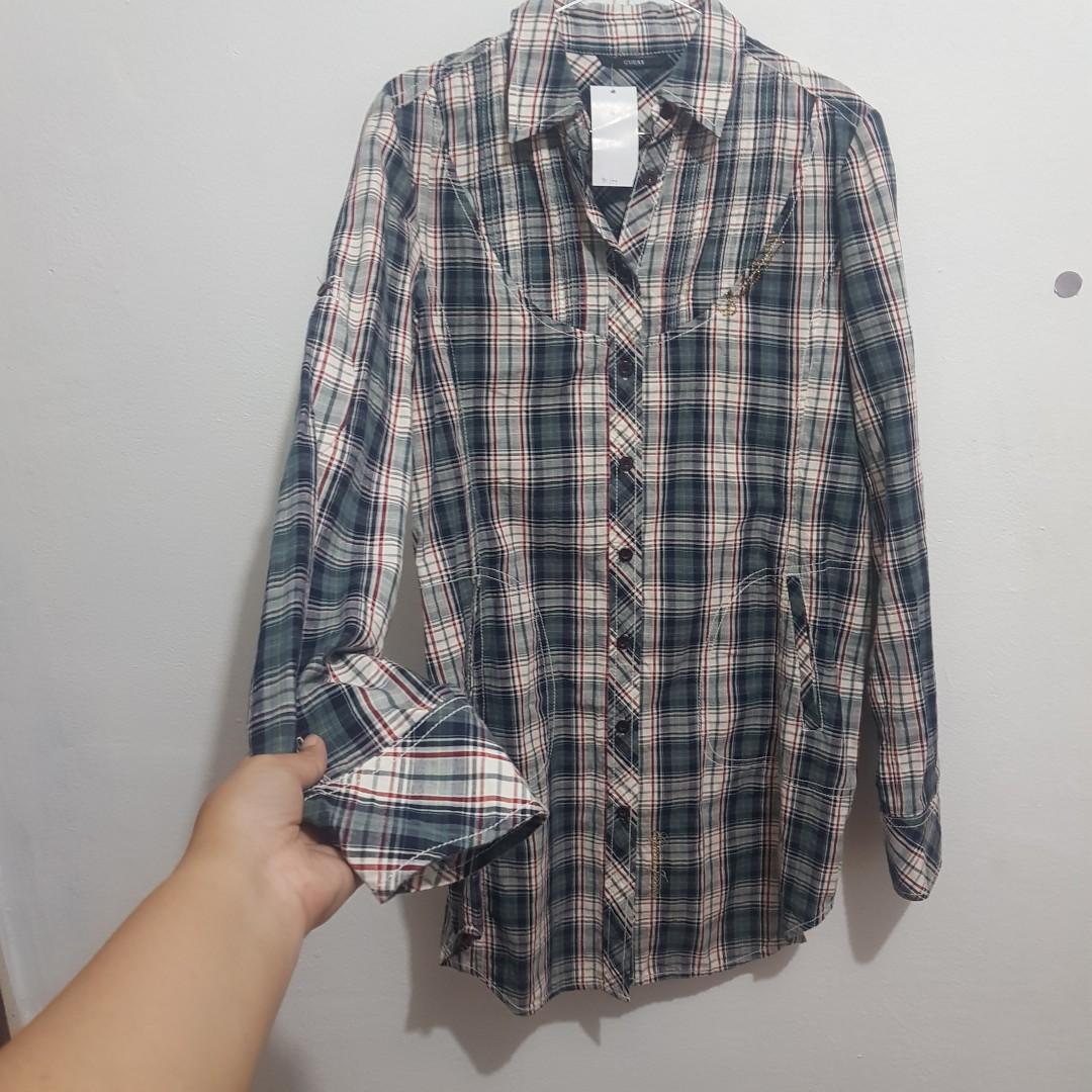 Guess Plaid long Tops brans Guess size 