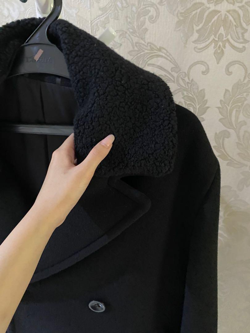 black winter overcoat