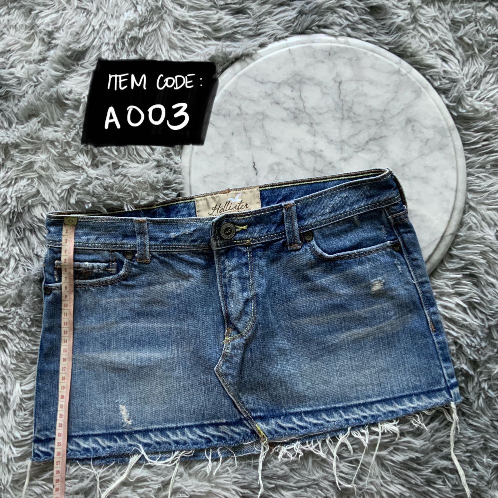 hollister denim mini skirt