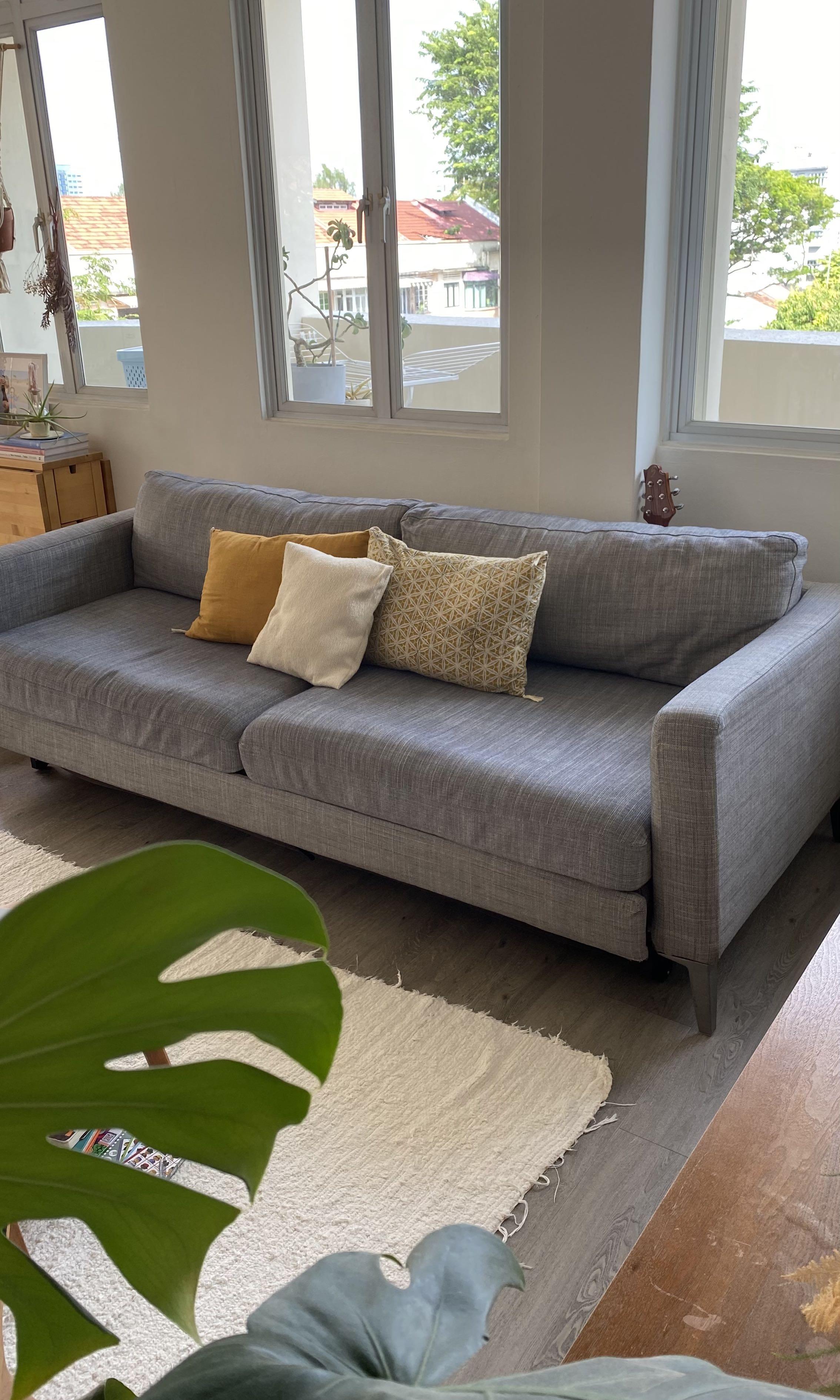 Ikea Karlstad sofa bed 3 seats, Furniture & Home Living, Furniture