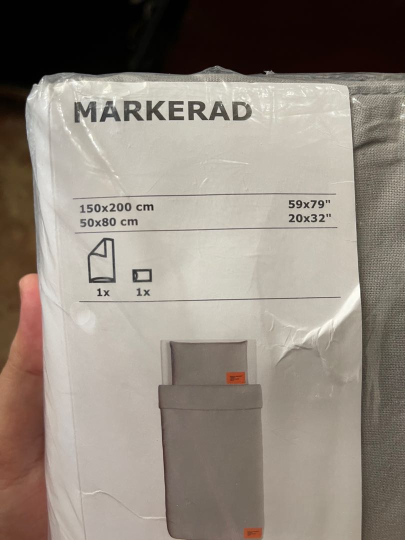 Ikea x Virgil Abloh Markerad Offwhite Bed Quilt Cover, Furniture & Home