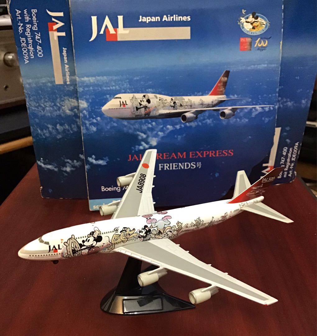 Jal Dream Express Friends 號1:500 Disney 米奇彩繪金屬飛機模型 