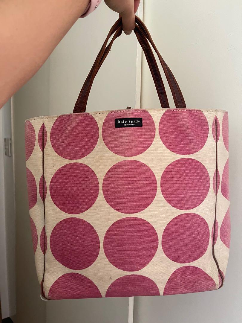 kate spade pink glitter polka dot purse