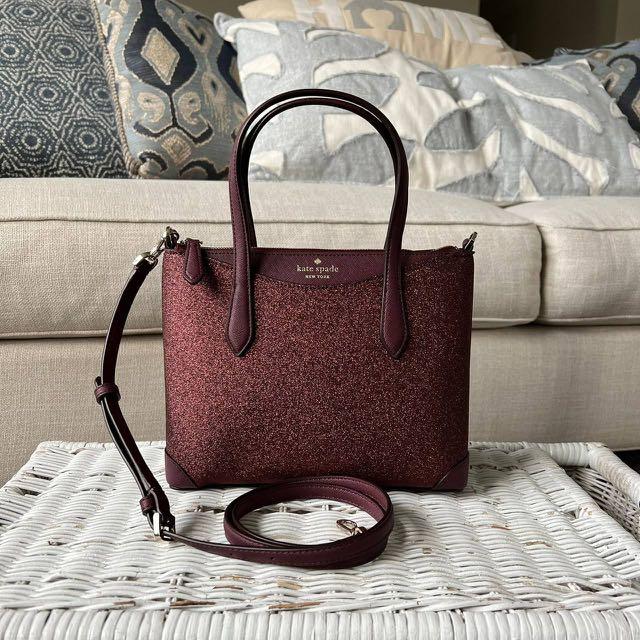 KATE SPADE SHIMMY GLITTER FABRIC SATCHEL IN DEEP NOVA, Women's Fashion,  Bags & Wallets, Purses & Pouches on Carousell