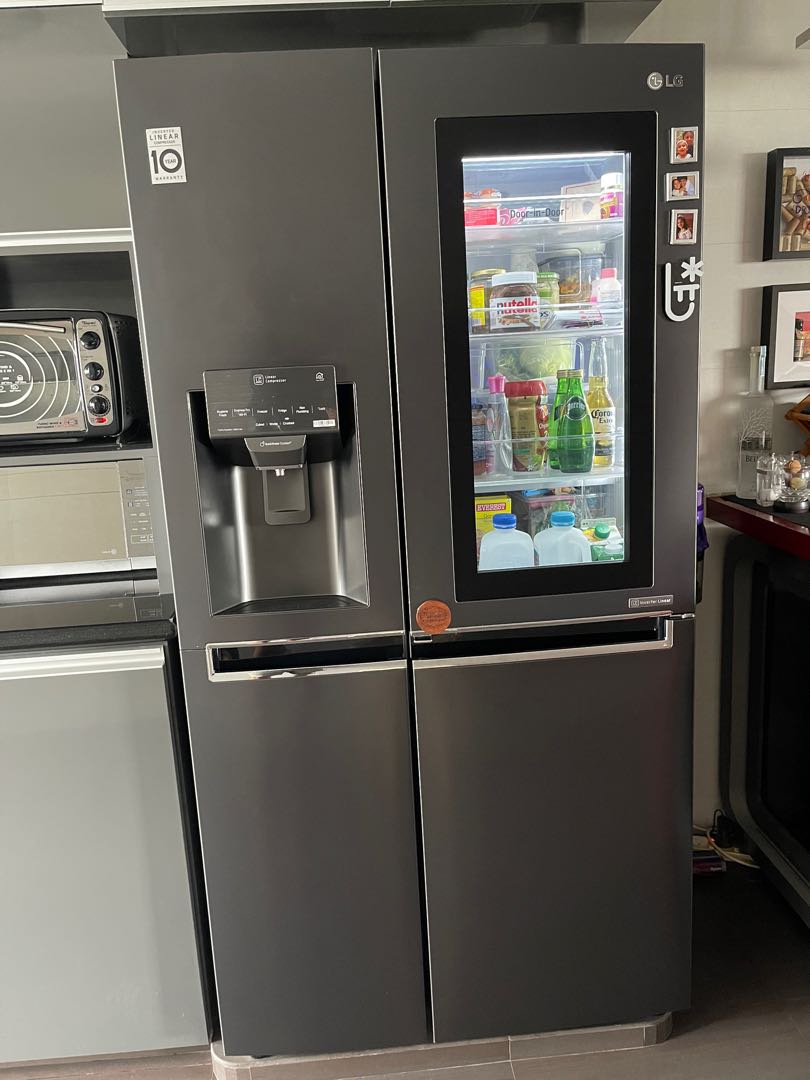 LG InstaView 601L sidebysidefridge with InstaView DoorinDoor, TV