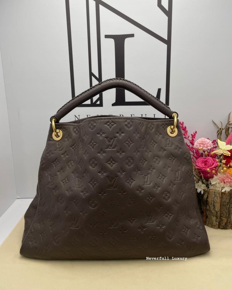 Louis Vuitton Artsy mm Hobo Dark Brown Monogram Empreinte Leather Shoulder Bag