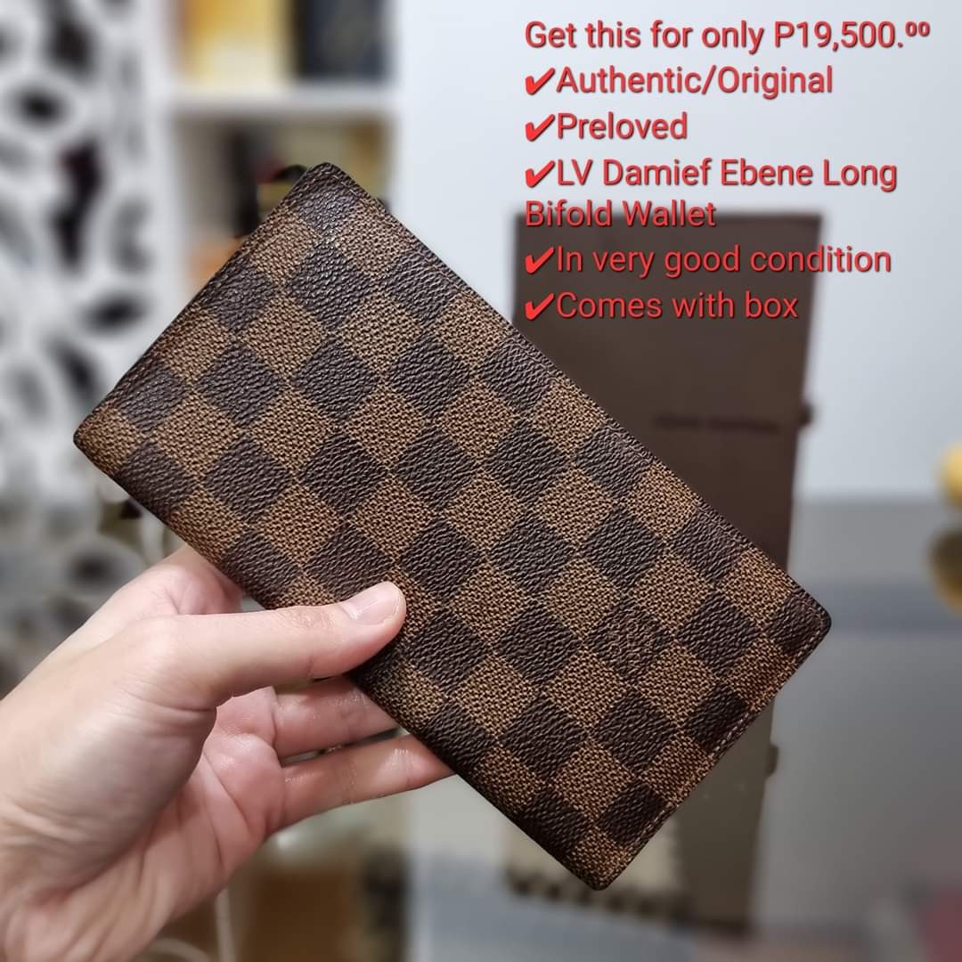 Louis Vuitton Damier Ebene Long Bifold Wallet, Luxury, Bags
