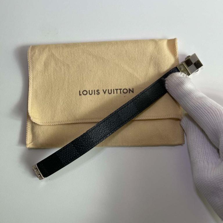 59546 auth LOUIS VUITTON graphite Damier canvas CHECK IT Bracelet