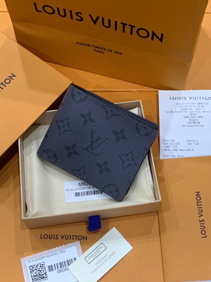 LOUIS VUITTON SLENDER WALLET IN MONOGRAM ECLIPSE REVERSED, Luxury, Bags &  Wallets on Carousell