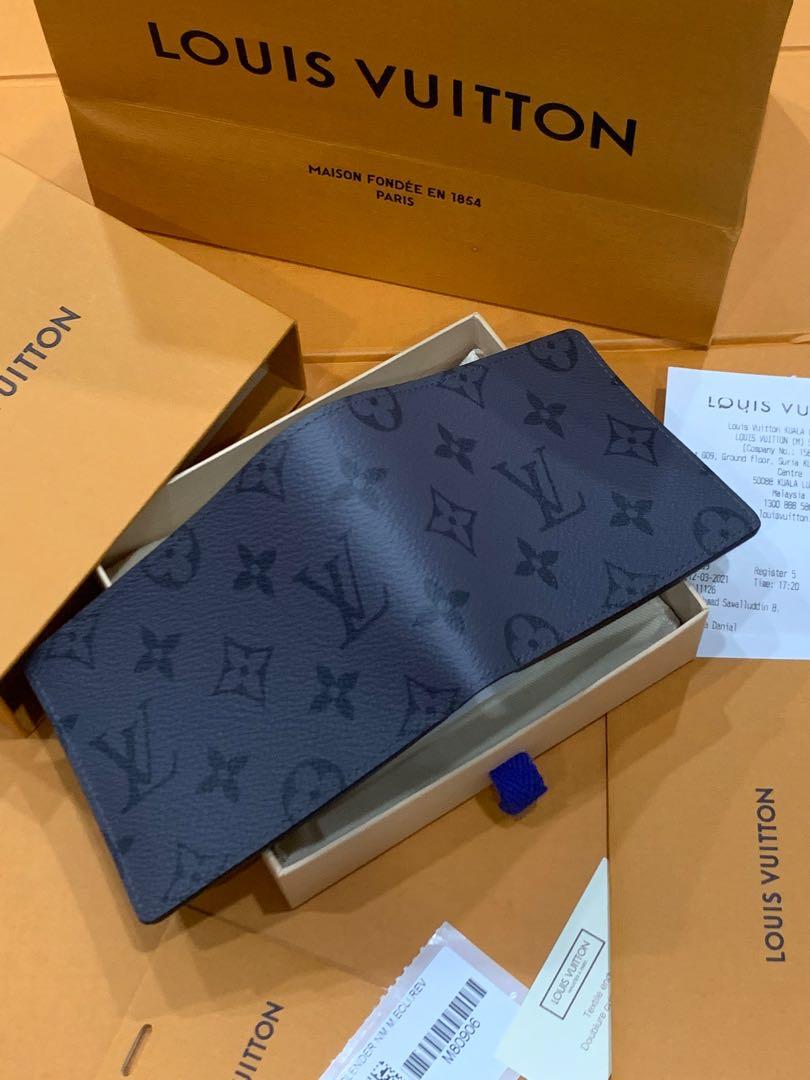 Louis Vuitton LV Slender wallet eclipse reverse Grey Leather ref.449027 -  Joli Closet