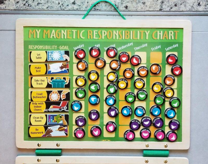 Melissa & Doug Deluxe Wooden Responsibility Chart With 90 興趣及遊戲, 玩具 & 遊戲類