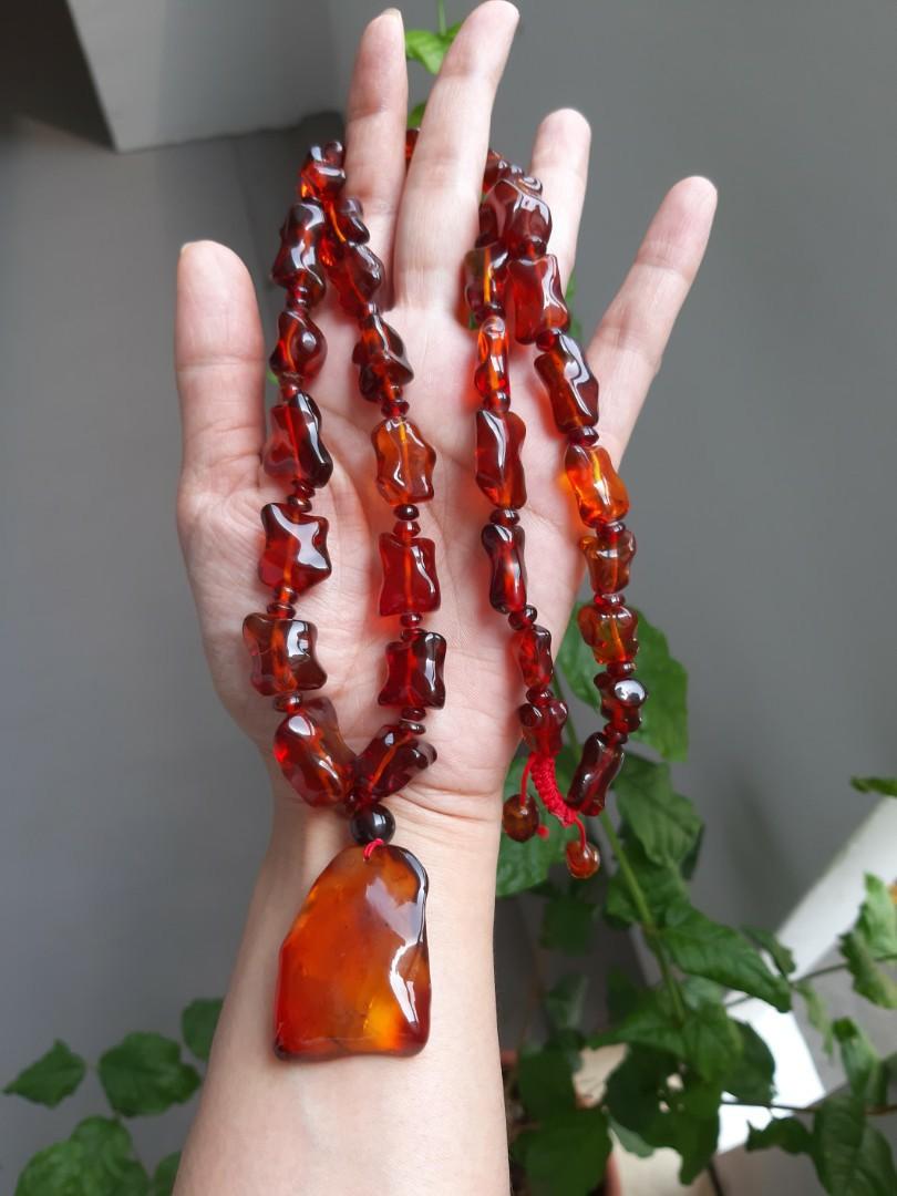 Red deals amber necklace