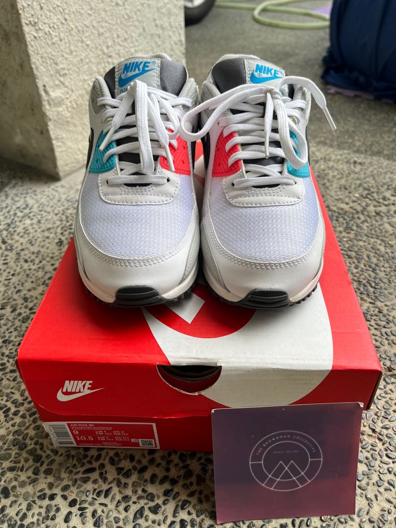 Nike Air Max 90 Chlorine Blue/Fusion Red 9US, Men's Fashion, Footwear