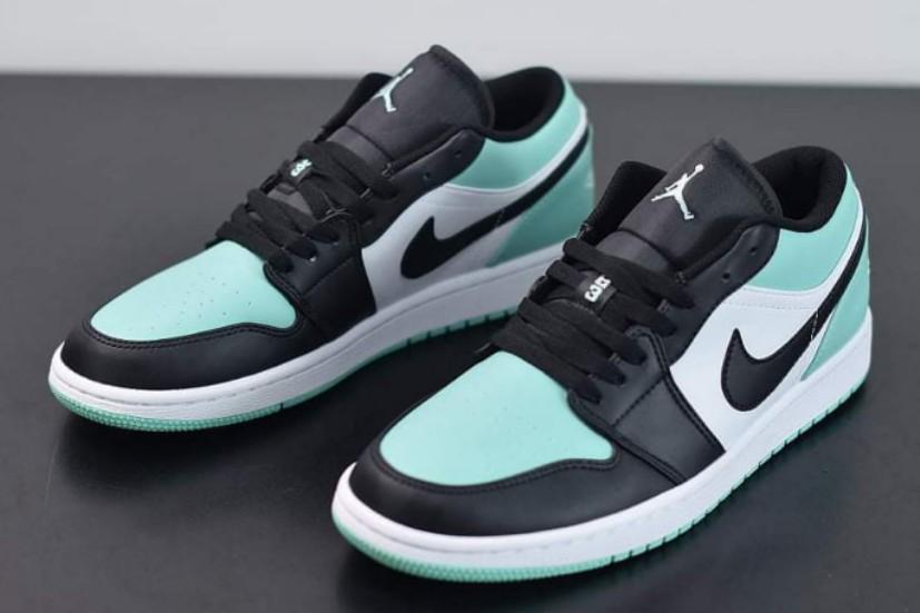 Air jordan 1 low white emerald rise-black store