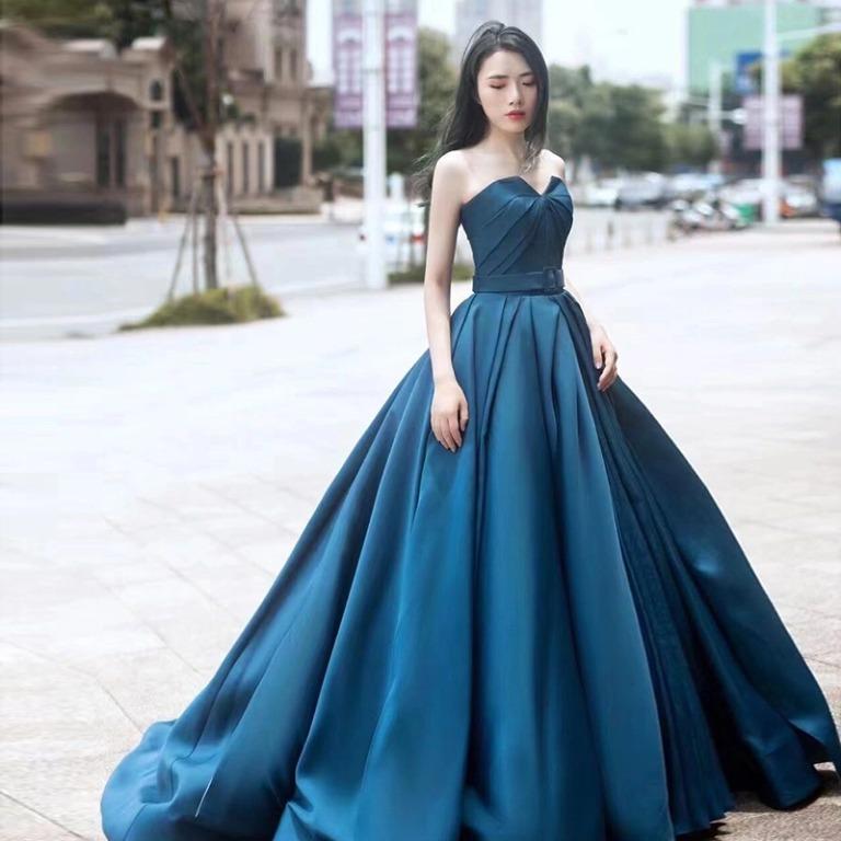 Teal blue evening gowns store
