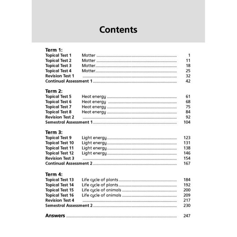 Primary 4 Science Topical Class Tests/Primary 4 Science Assessment Book ...