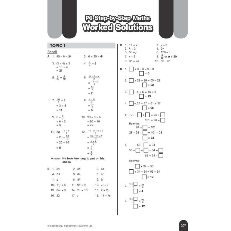 Primary 6 Step-by-Step Mathematics / Primary 6 Mathematics Assessment ...
