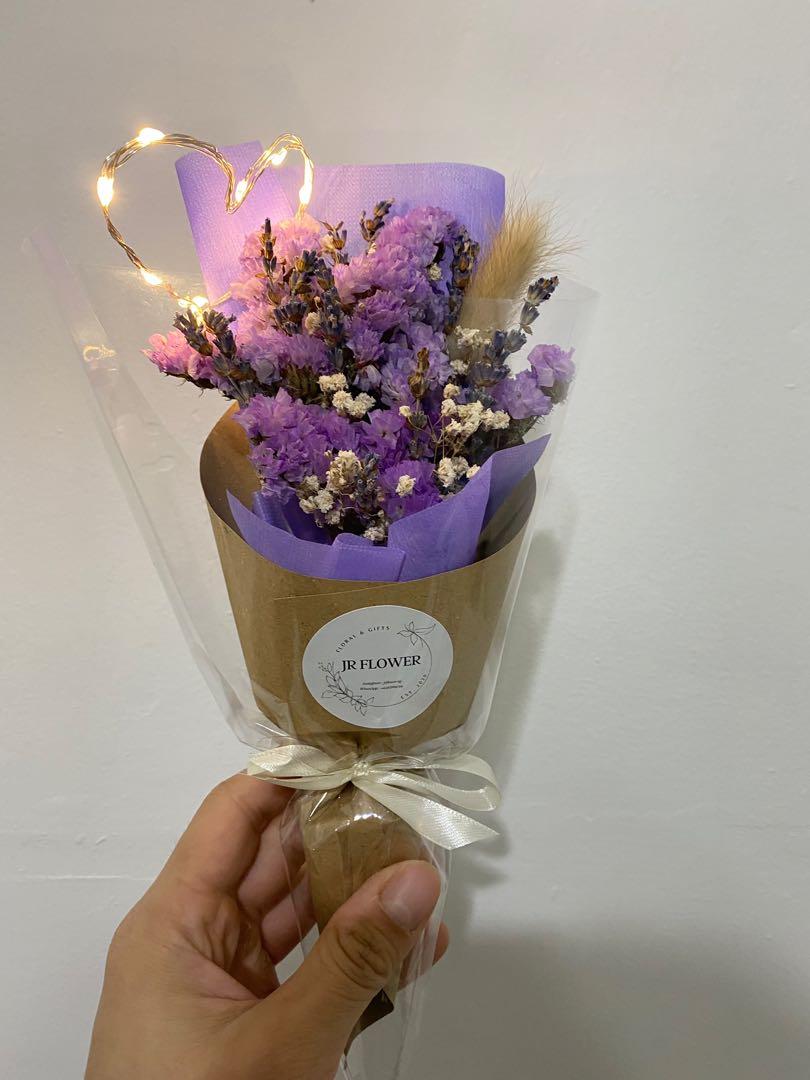Ready Stock Purple Lavender X Forget Me Not Flowers Bouquet Hobbies Toys Stationery Craft Flowers Bouquets On Carousell
