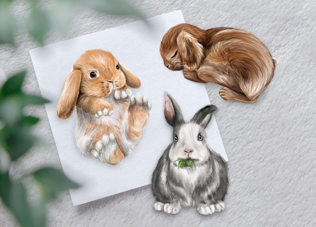 Creepy Cute Bunny Plush Die Cut Waterproof Vinyl Sticker [DISCONTINUED]