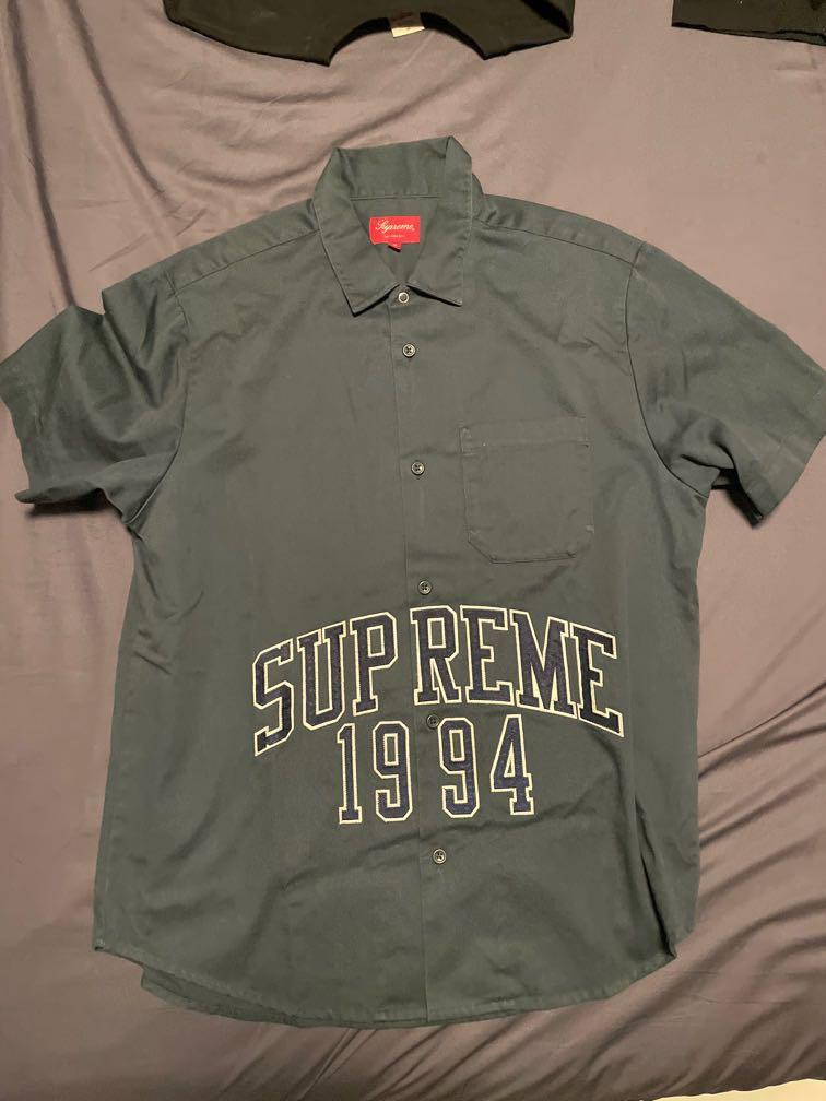 supreme arc logo work shirt